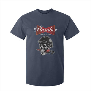 Plumber Plumbing Skull T Shirt For Kid King Of Trades TS14 Navy Print Your Wear