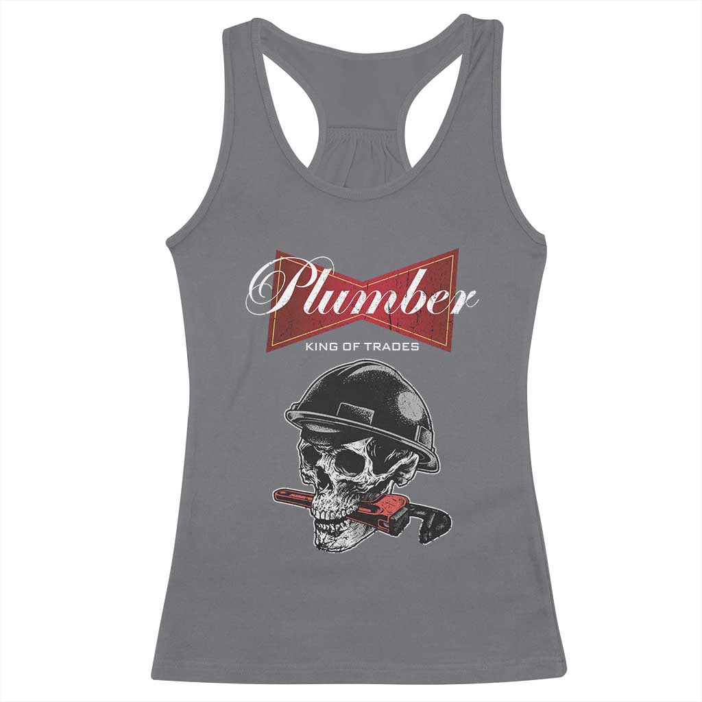 Plumber Plumbing Skull Racerback Tank Top King Of Trades TS14 Charcoal Print Your Wear