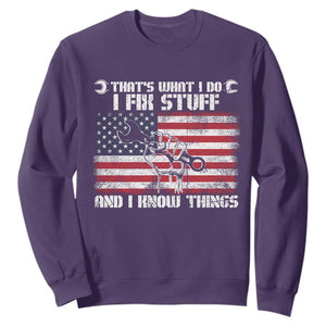 Patriotic Mechanic American Flag Car Repairman Sweatshirt TS14 Purple Print Your Wear