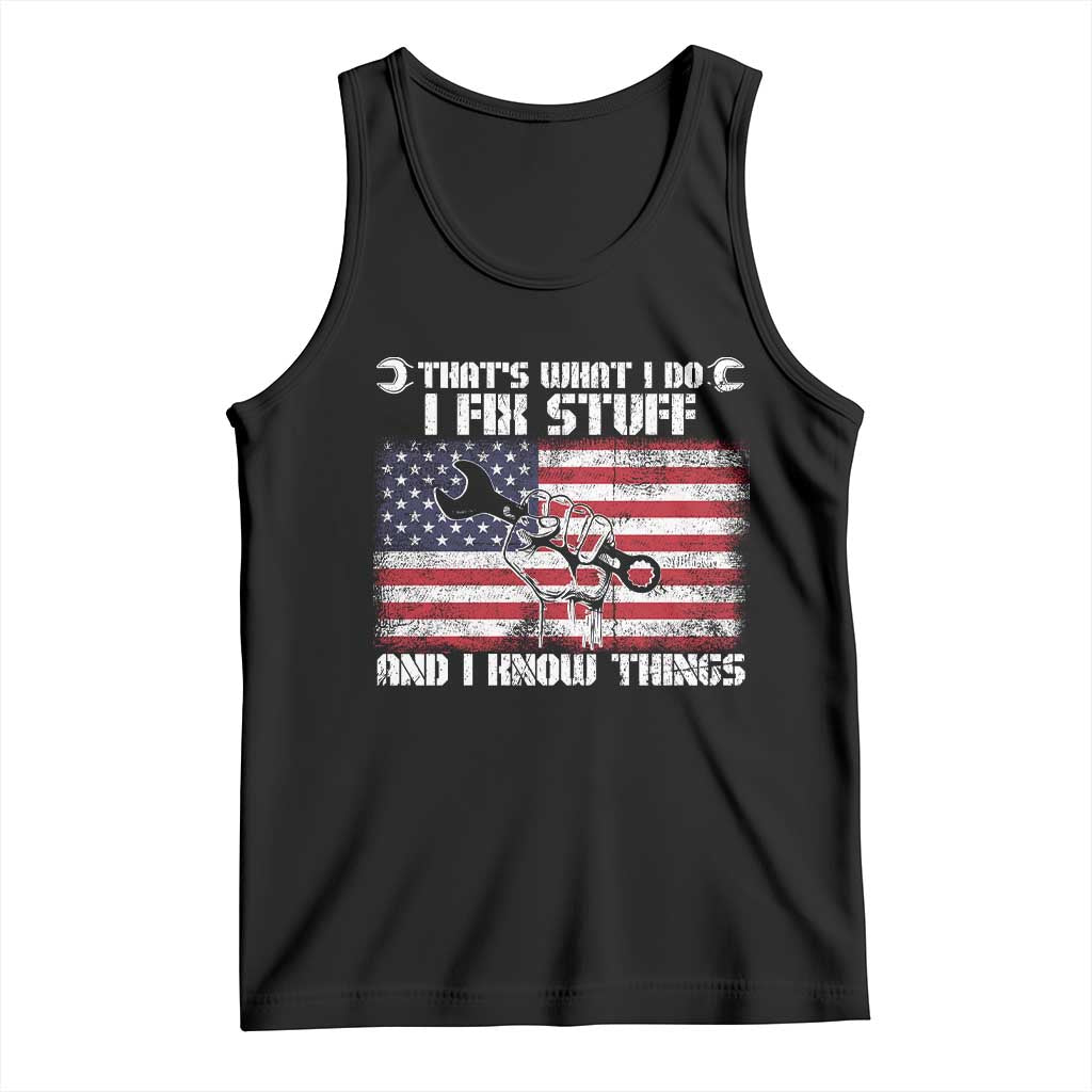 Patriotic Mechanic American Flag Car Repairman Tank Top TS14 Black Print Your Wear