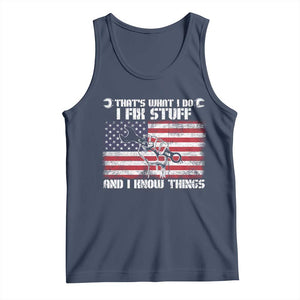 Patriotic Mechanic American Flag Car Repairman Tank Top TS14 Navy Print Your Wear