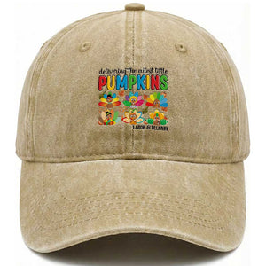 Thanksgiving Labor And Delivery Nurse Washed Cotton Baseball Cap Cutest Turkeys TS14 Washed Cap Universal Fit Khaki Print Your Wear