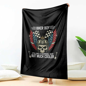 Skull Biker American Flag Motorcycle Biker Son Throw Blanket TS14 Print Your Wear