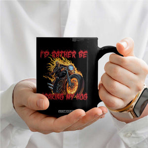 Funny Biker Skeleton Motorcycle Rider Coffee Mug I Would Rather Be Cranking My Hog TS14 Print Your Wear