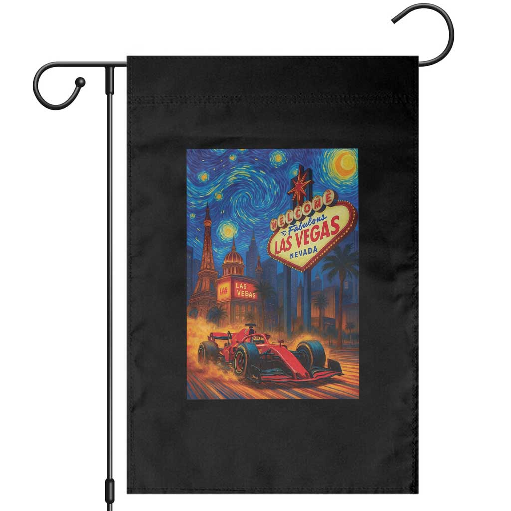 Racing Car Starry Night Las Vegas Race Day Garden Flag TS14 Black Print Your Wear