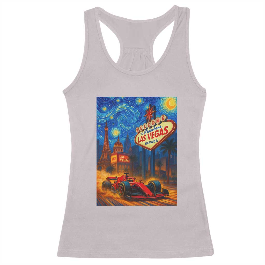 Racing Car Starry Night Las Vegas Race Day Racerback Tank Top TS14 Ice Gray Print Your Wear