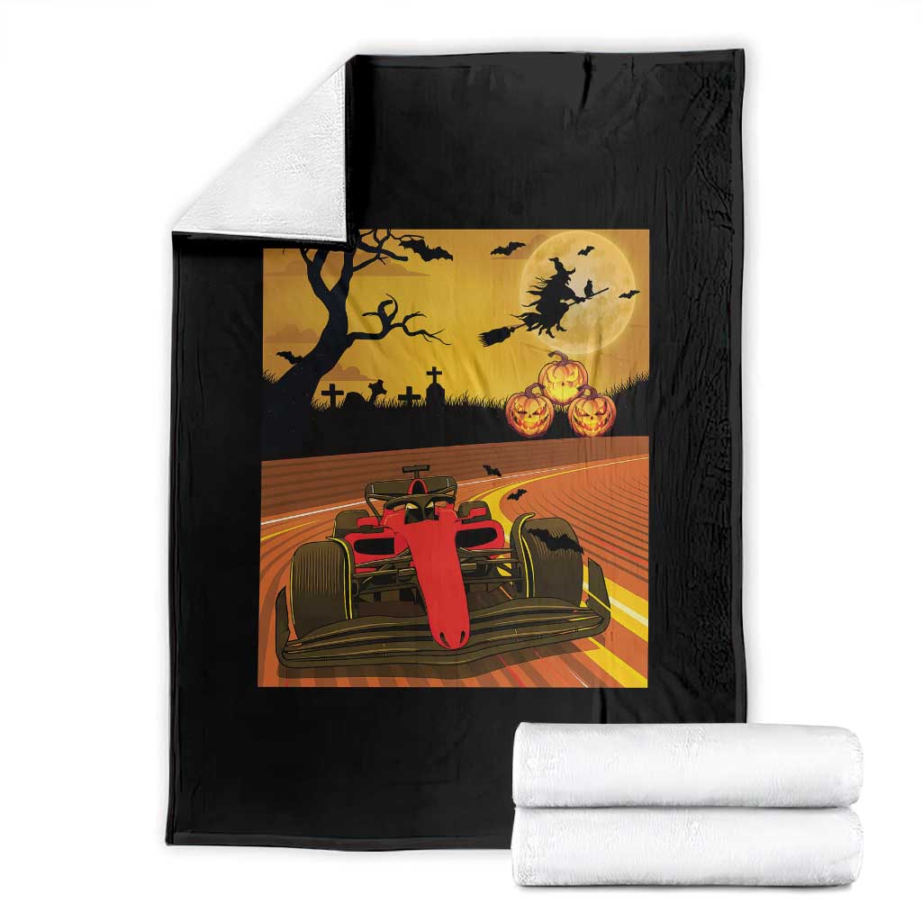 Vintage Race Car Halloween Pumpkin Retro Racing Throw Blanket TS14 Black Print Your Wear