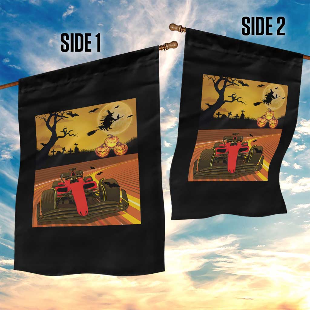 Vintage Race Car Halloween Pumpkin Retro Racing Garden Flag TS14 Print Your Wear