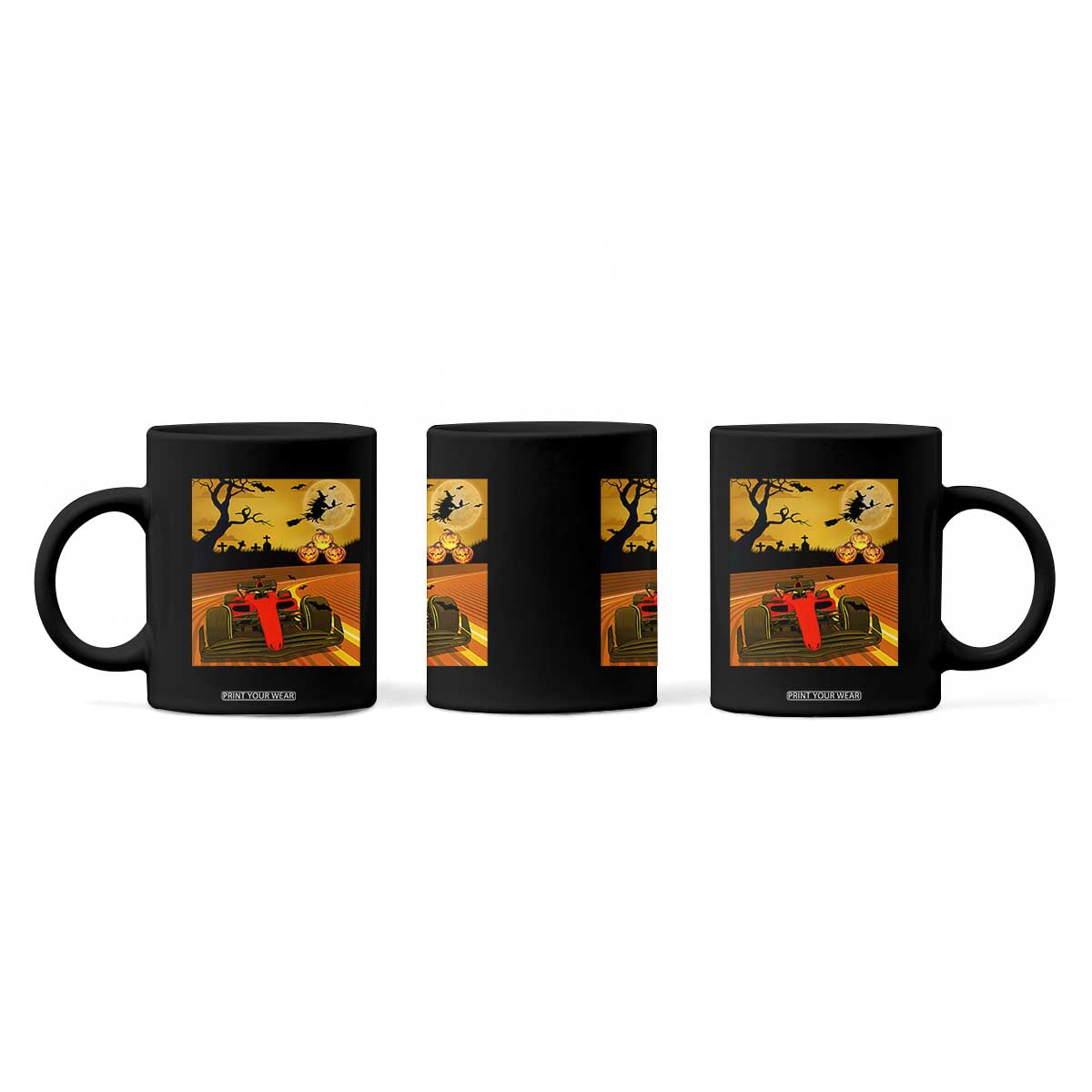 Vintage Race Car Halloween Pumpkin Retro Racing Coffee Mug TS14 Print Your Wear