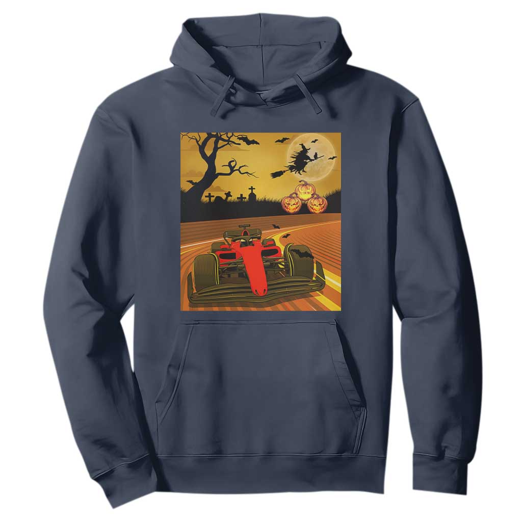 Vintage Race Car Halloween Pumpkin Retro Racing Hoodie TS14 Navy Print Your Wear