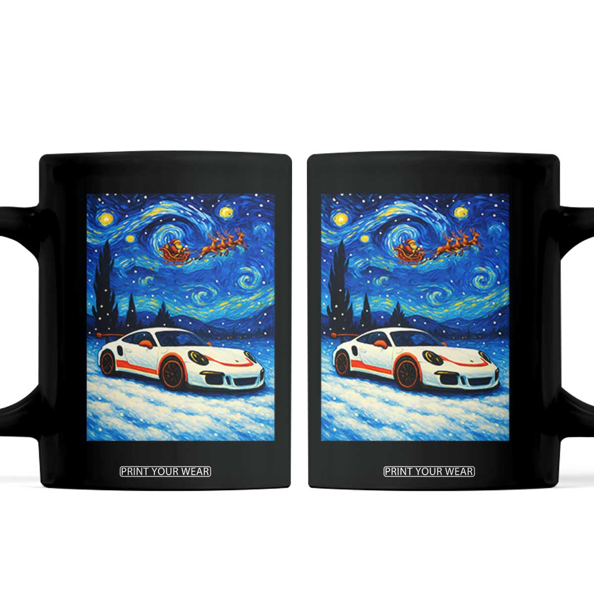 Racing Sports Car Coffee Mug Starry Night Racing Silhouette TS14 Black Print Your Wear