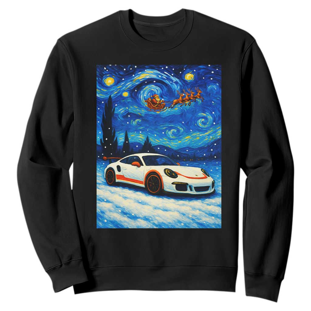 Racing Sports Car Sweatshirt Starry Night Racing Silhouette TS14 Black Print Your Wear