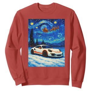 Racing Sports Car Sweatshirt Starry Night Racing Silhouette TS14 Red Print Your Wear