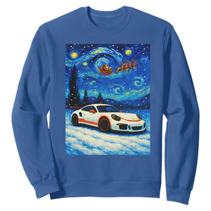 Racing Sports Car Sweatshirt Starry Night Racing Silhouette TS14 Royal Blue Print Your Wear