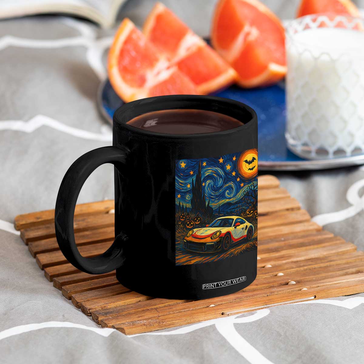 Racing Sports Coffee Mug Starry Night 911 Silhouette Halloween TS14 Print Your Wear