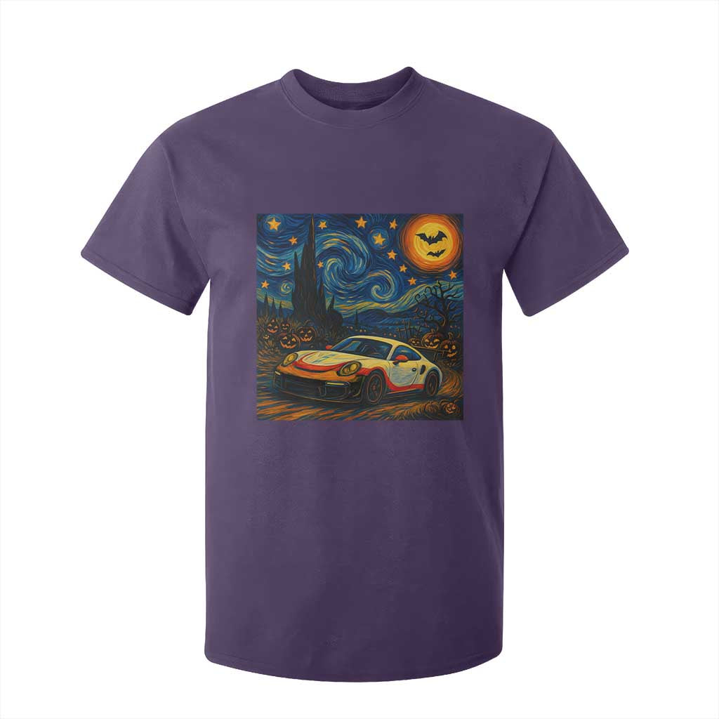 Racing Sports T Shirt For Kid Starry Night 911 Silhouette Halloween TS14 Purple Print Your Wear