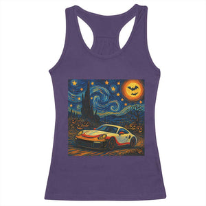 Racing Sports Racerback Tank Top Starry Night 911 Silhouette Halloween TS14 Purple Print Your Wear