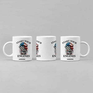 Checkered American Flag Racing Coffee Mug Start Your Engines Race Car TS14 Print Your Wear