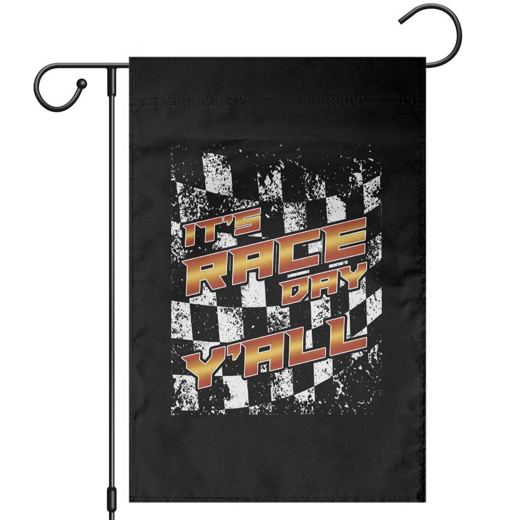 Racing Checkered Flag Garden Flag It Is Race Day Y'all Dirt Track TS14 Black Print Your Wear