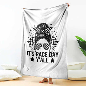 Racing Checkered Flag Messy Bun Race Day Throw Blanket TS14 Print Your Wear