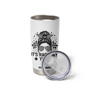 Racing Checkered Flag Messy Bun Race Day Tumbler Cup TS14 Print Your Wear
