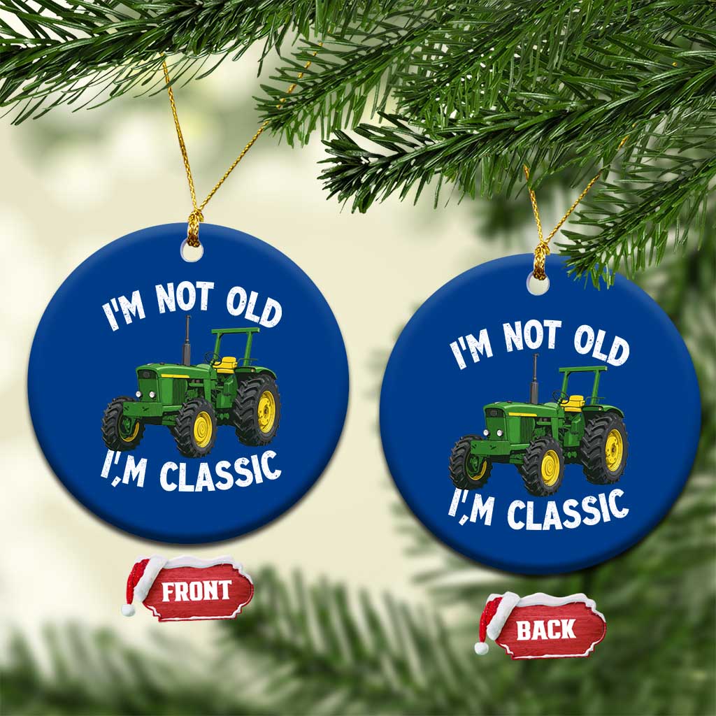 I'm Not Old I'm Classic Ceramic Ornament Vintage 1960s Classic Farm Tractor