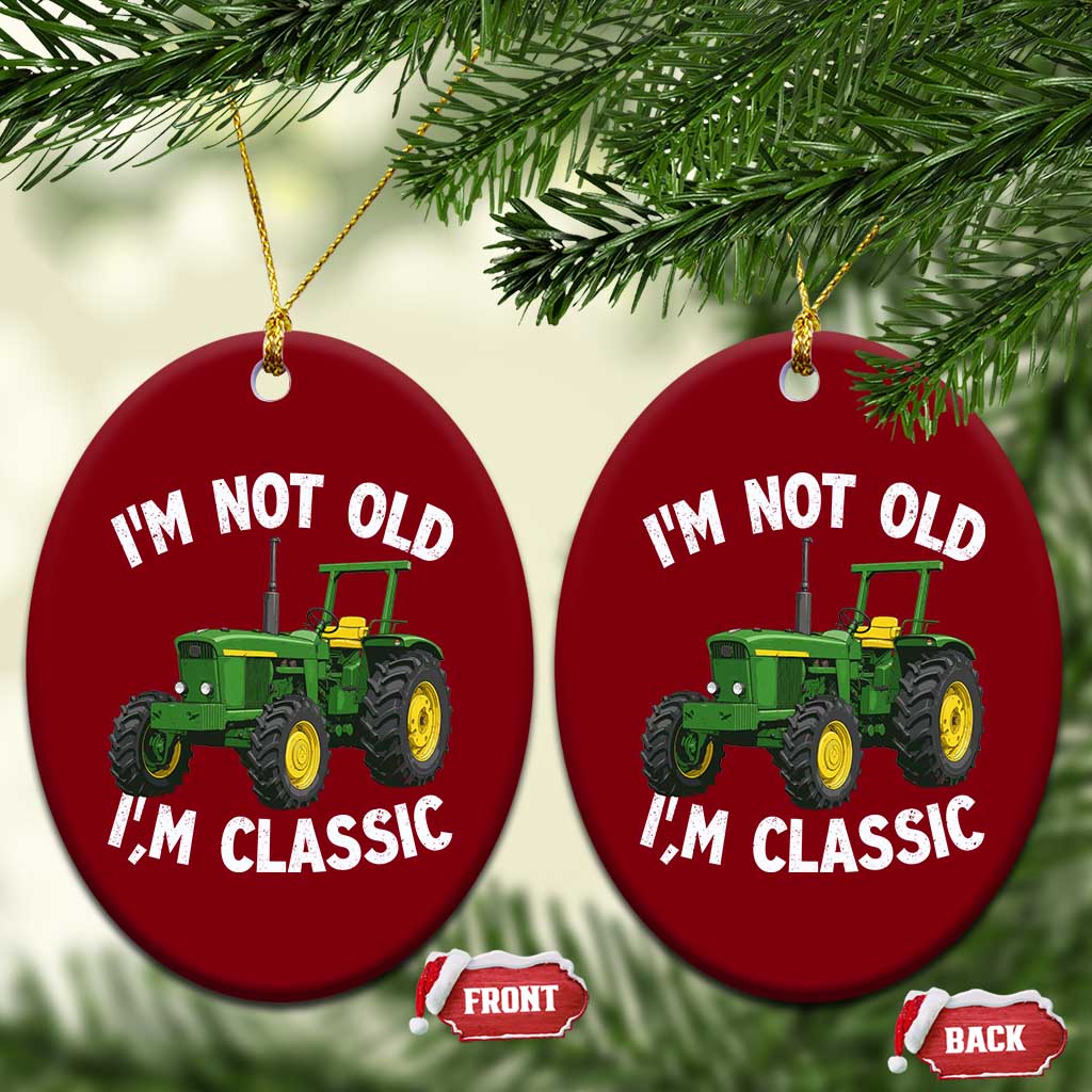 I'm Not Old I'm Classic Ceramic Ornament Vintage 1960s Classic Farm Tractor