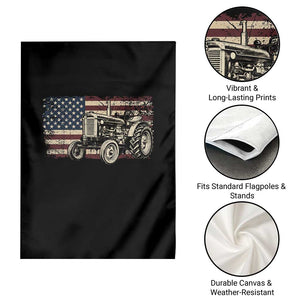 Farm Tractor Proud Farmer Classic American Flag Vintage Garden Flag