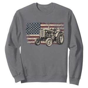 Farm Tractor Proud Farmer Classic American Flag Vintage Sweatshirt