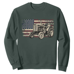 Farm Tractor Proud Farmer Classic American Flag Vintage Sweatshirt