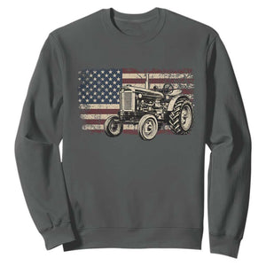 Farm Tractor Proud Farmer Classic American Flag Vintage Sweatshirt