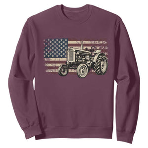 Farm Tractor Proud Farmer Classic American Flag Vintage Sweatshirt