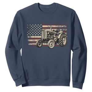 Farm Tractor Proud Farmer Classic American Flag Vintage Sweatshirt