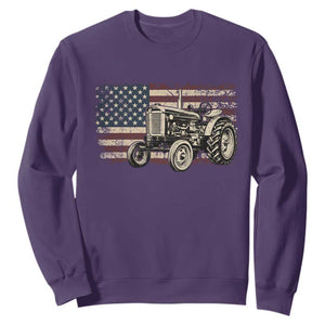 Farm Tractor Proud Farmer Classic American Flag Vintage Sweatshirt