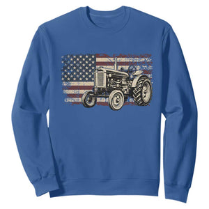 Farm Tractor Proud Farmer Classic American Flag Vintage Sweatshirt
