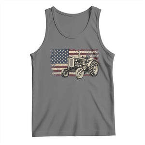 Farm Tractor Proud Farmer Classic American Flag Vintage Tank Top