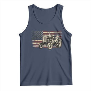 Farm Tractor Proud Farmer Classic American Flag Vintage Tank Top