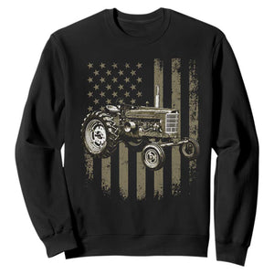 Camo Flag Tractor Vintage Farm Truck Patriotic Farmer Gift Sweatshirt