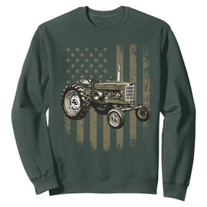 Camo Flag Tractor Vintage Farm Truck Patriotic Farmer Gift Sweatshirt