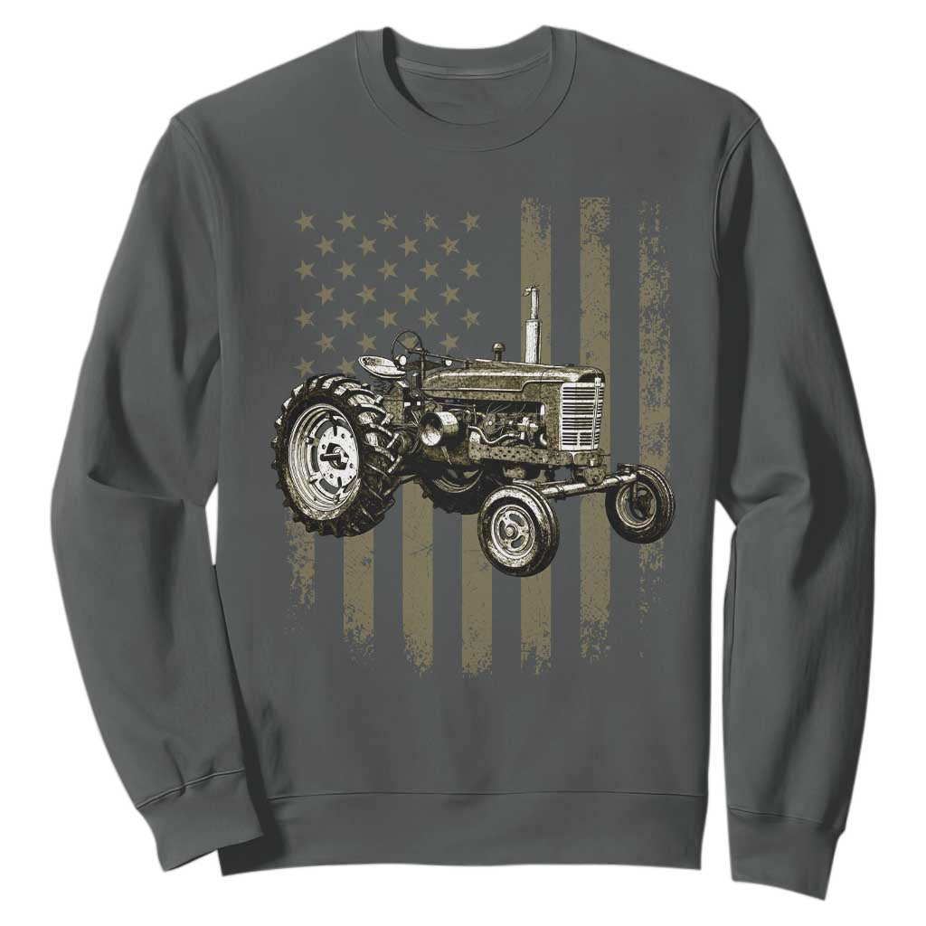 Camo Flag Tractor Vintage Farm Truck Patriotic Farmer Gift Sweatshirt