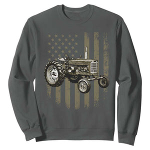 Camo Flag Tractor Vintage Farm Truck Patriotic Farmer Gift Sweatshirt