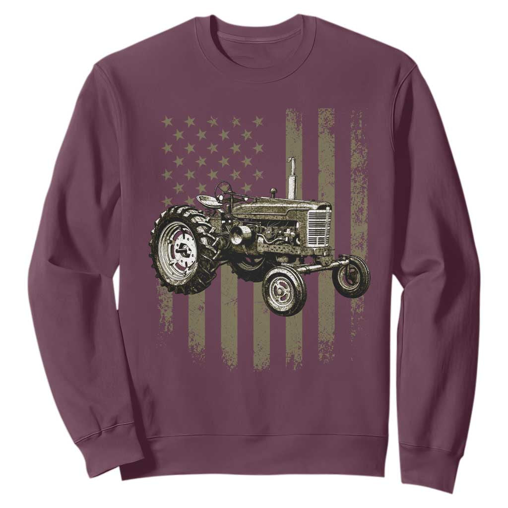 Camo Flag Tractor Vintage Farm Truck Patriotic Farmer Gift Sweatshirt