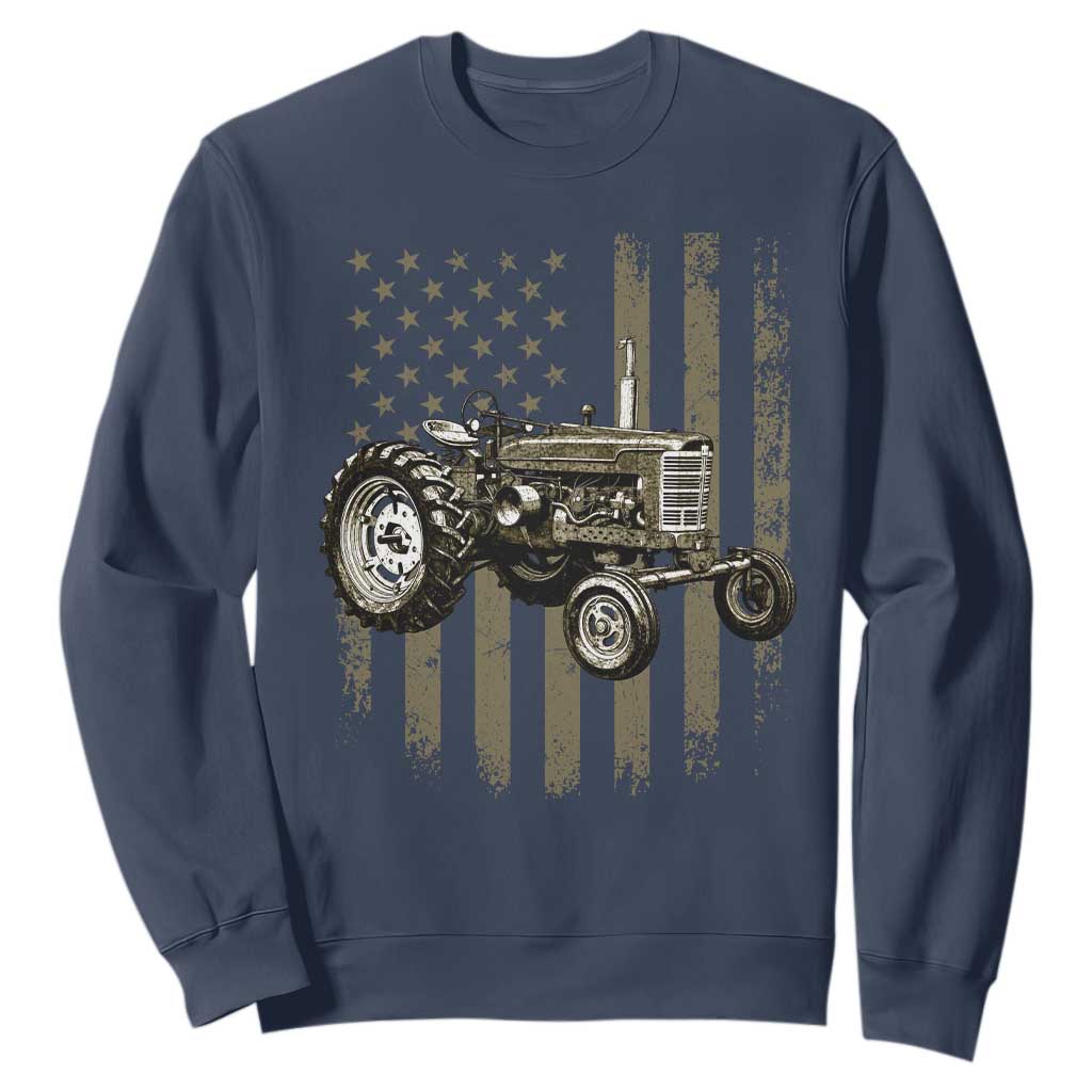 Camo Flag Tractor Vintage Farm Truck Patriotic Farmer Gift Sweatshirt
