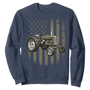 Camo Flag Tractor Vintage Farm Truck Patriotic Farmer Gift Sweatshirt