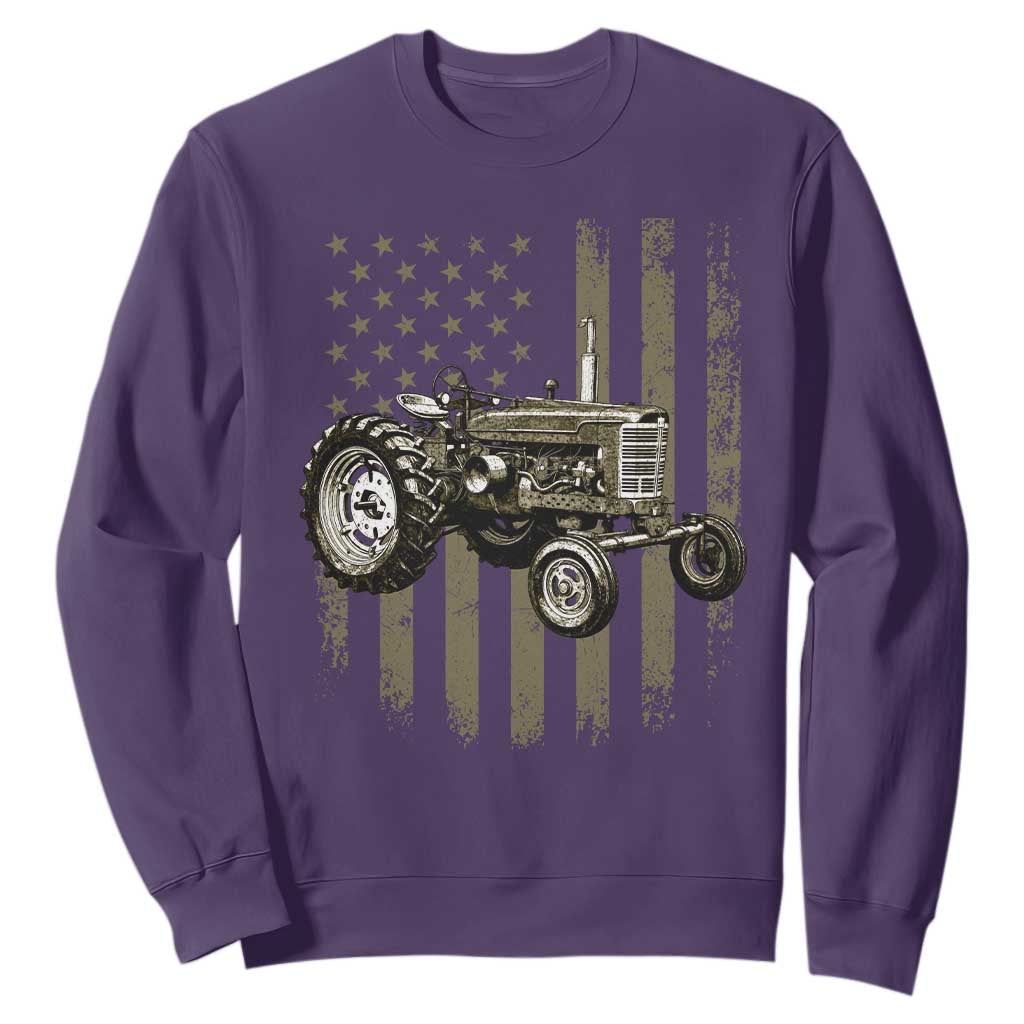 Camo Flag Tractor Vintage Farm Truck Patriotic Farmer Gift Sweatshirt