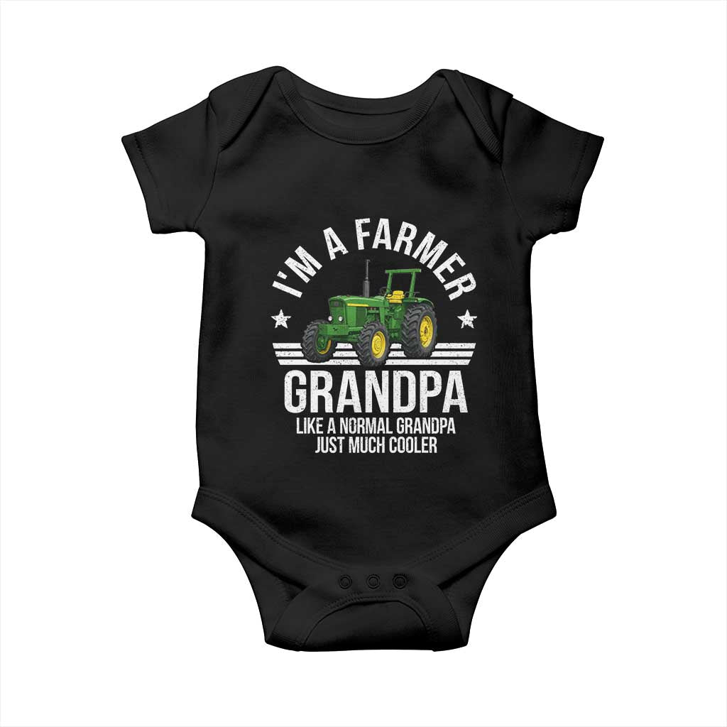 Farmer Grandpa Rancher Classic Farm Tractor Baby Onesie