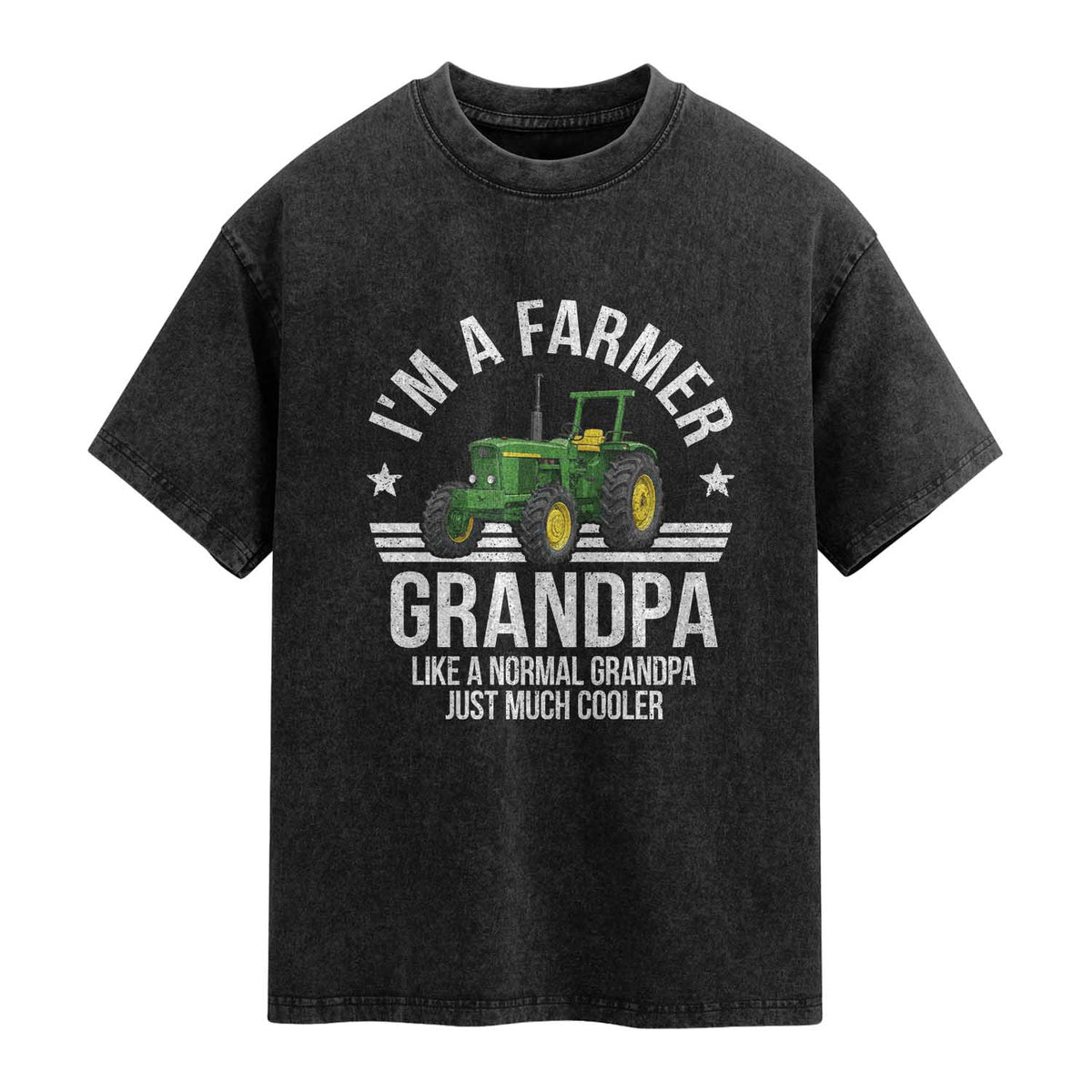 Farmer Grandpa Rancher Classic Farm Tractor Washed Cotton T-Shirt