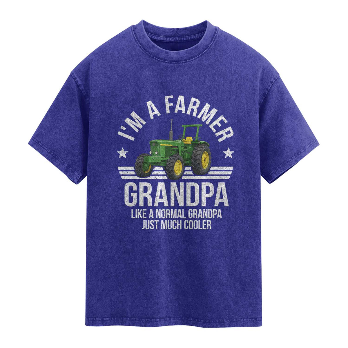 Farmer Grandpa Rancher Classic Farm Tractor Washed Cotton T-Shirt