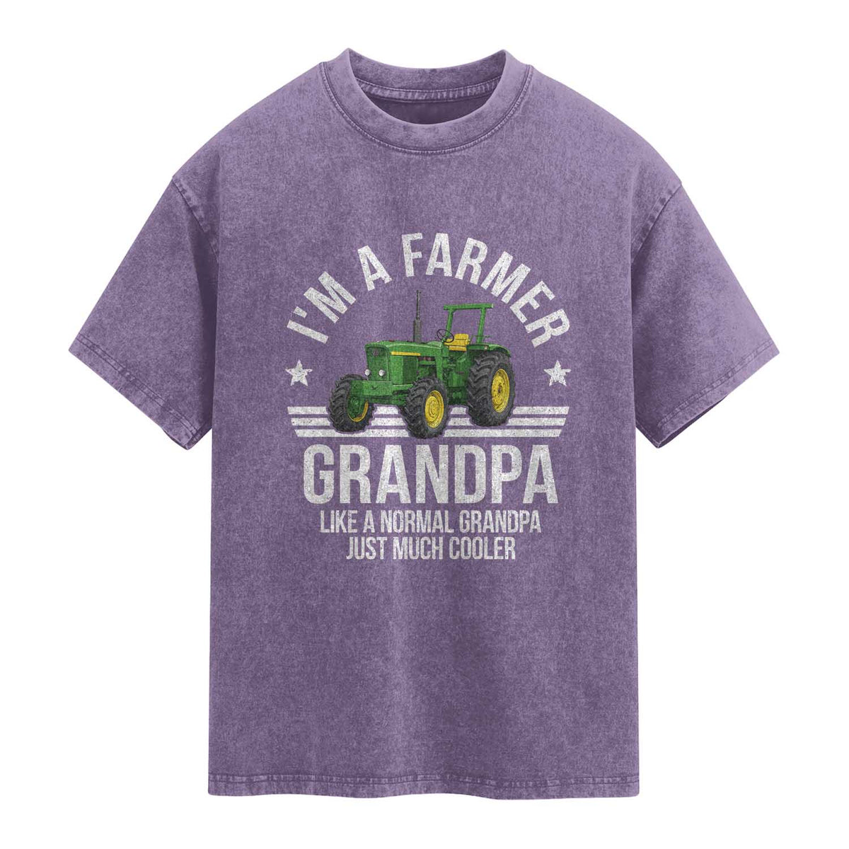 Farmer Grandpa Rancher Classic Farm Tractor Washed Cotton T-Shirt