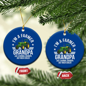 Farmer Grandpa Rancher Classic Farm Tractor Ceramic Ornament